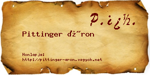 Pittinger Áron névjegykártya